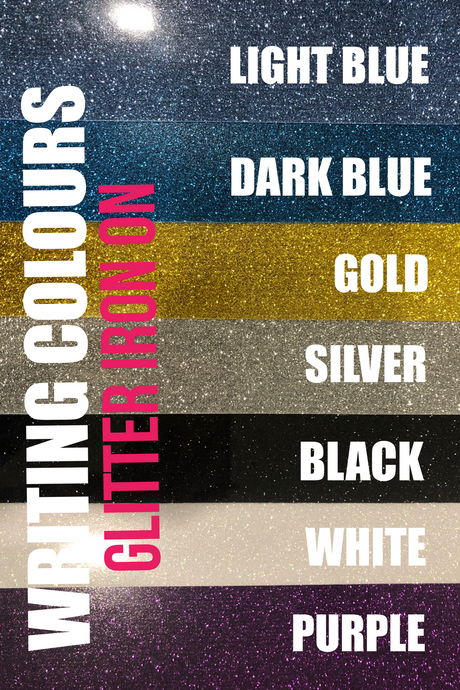 WRITING COLOURS - GLITTER IRON ON